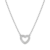 Soffio D'Amore CZ Heart Silver Steel Necklace